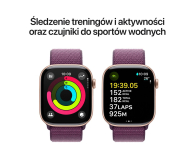 APPLE Watch 10 GPS 42mm koperta z aluminium (różowe złoto) + opaska sportowa (dojrzała śliwka) - 1278123 - zdjęcie 4